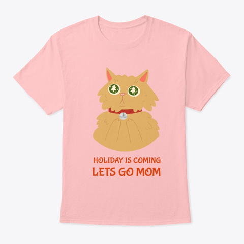 Holiday, Cat, Christmas Pale Pink T-Shirt Front