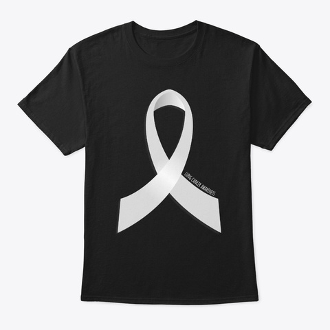 Lung Cancer Awareness Ribbon Black T-Shirt Front