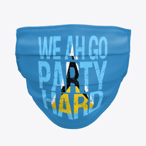 Saint Lucia Flag Soca  Ah Go Party Hard Denim Blue T-Shirt Front
