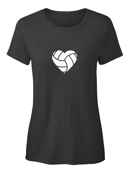 Volleyball Black T-Shirt Front