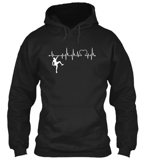 Climbing Always In My Heartbeat 1  Black T-Shirt Front