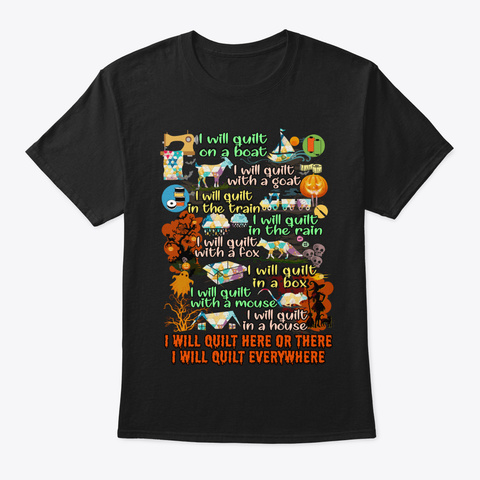 Quilting   Halloween Shirt Black T-Shirt Front