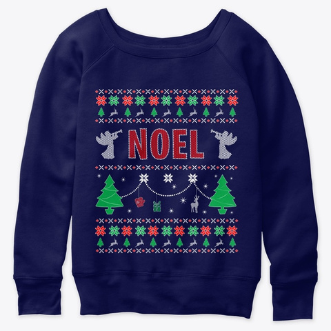 Ugly Christmas Themed Gift For Noel Navy  Camiseta Front