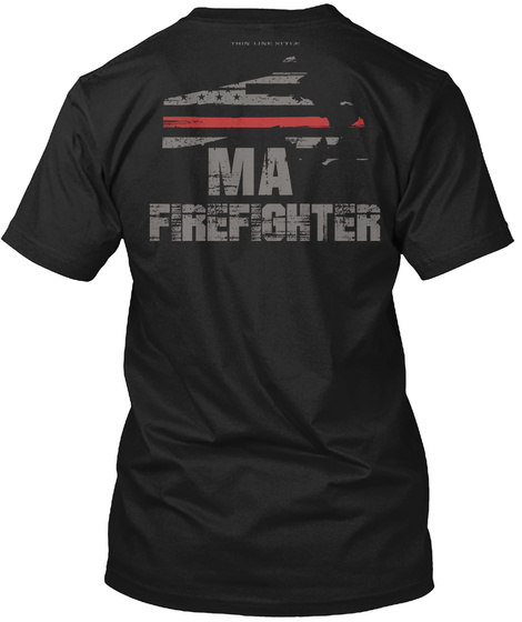 Ma Firefighter Black T-Shirt Back