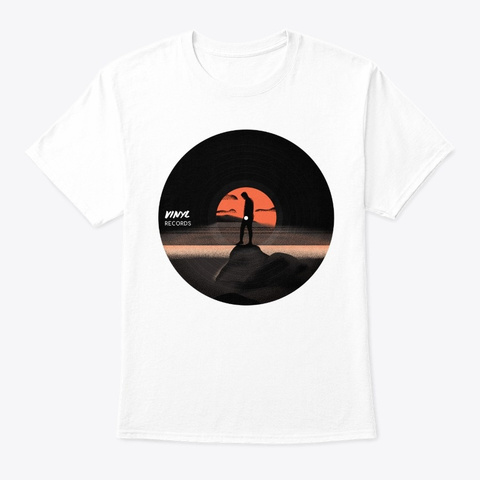 Vinyl Record Artwork Sunset White T-Shirt Front