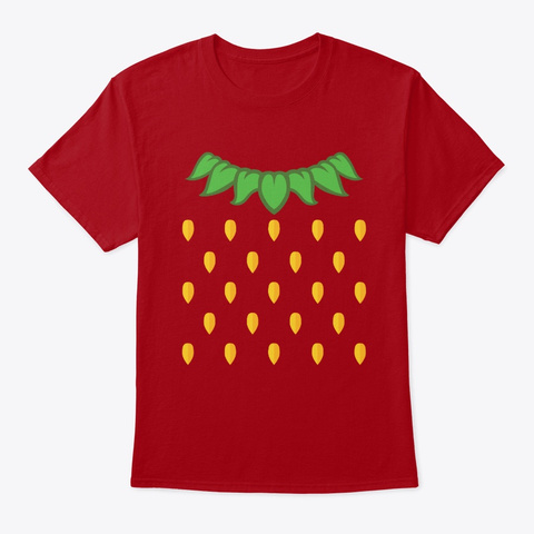 Strawberry Halloween Costume Party Deep Red T-Shirt Front