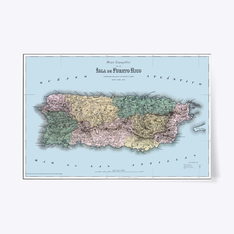Puerto Rico 1886 Map Standard T-Shirt Front