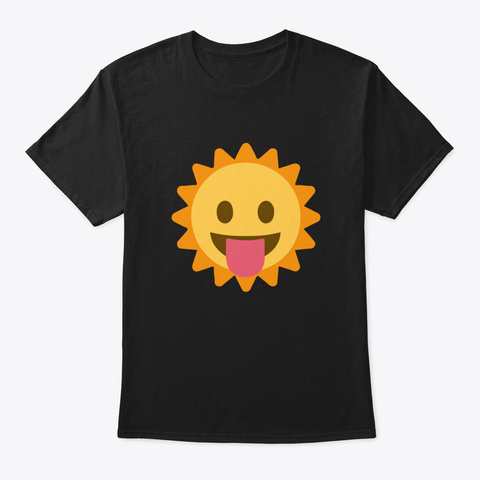 Baby Sun Emoji Tongue Out Black T-Shirt Front