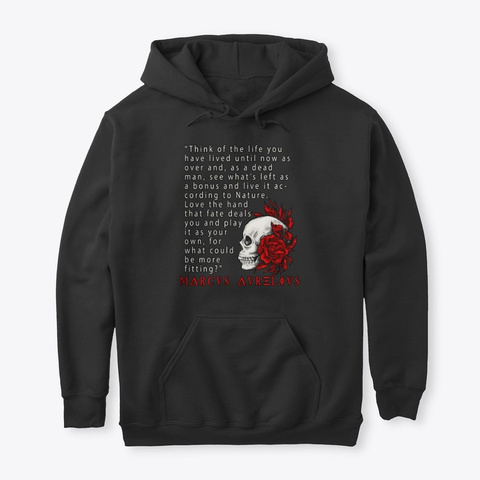 Stoic Quote Marcus Aurelius And Skull St Black T-Shirt Front