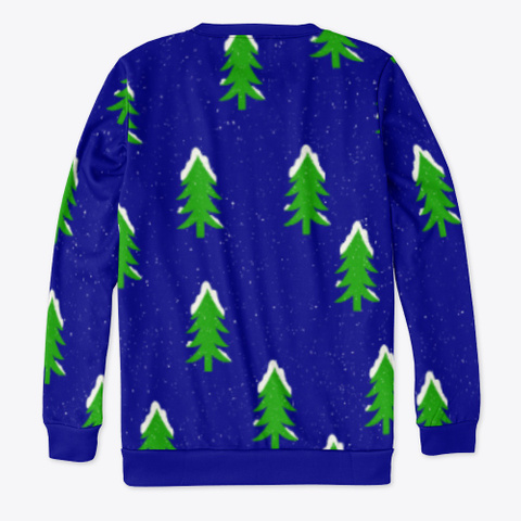 Xmas Tree Snow Ugly Christmas Jumper Dark Navy T-Shirt Back
