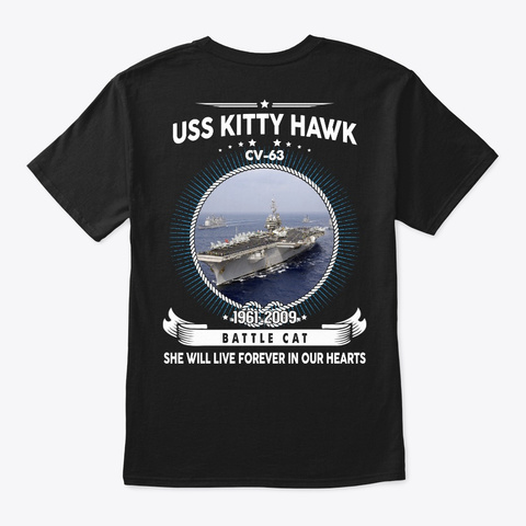 Uss Kitty Hawk (Cv 63) Black T-Shirt Back