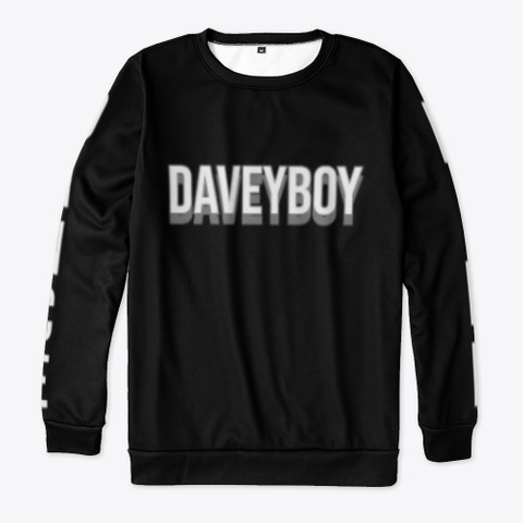 All Over Print Sweatshirt (Daveyboy) Black T-Shirt Front