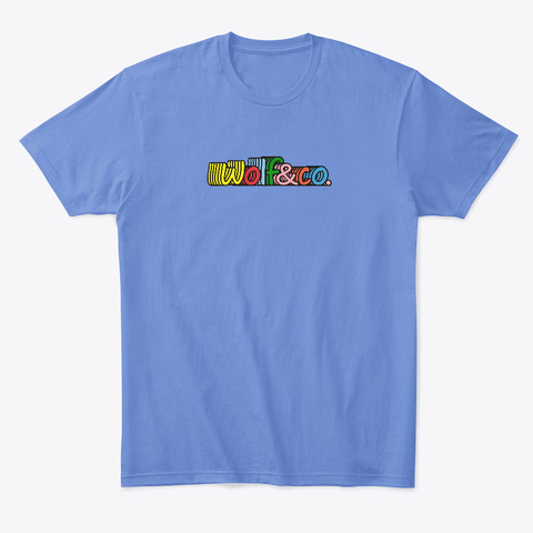 Multi Colored Logo  Heathered Royal  T-Shirt Front