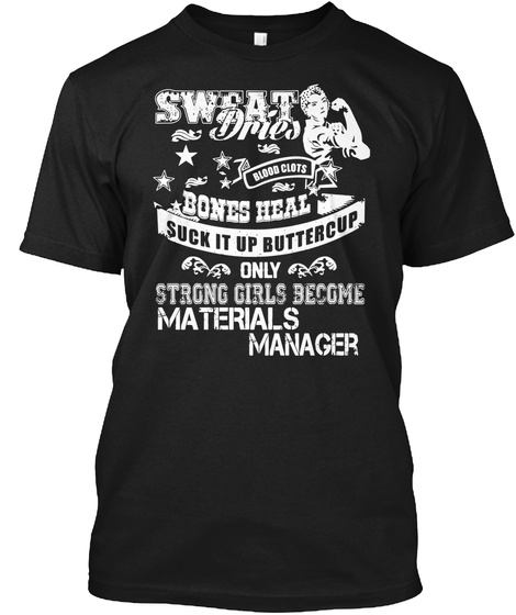 Materials Manager Black T-Shirt Front