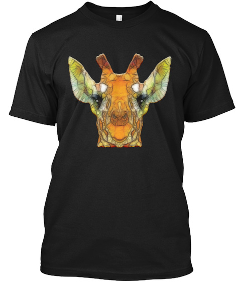 Funny Giraffe Black T-Shirt Front