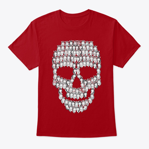 Skull Unicorns | Creeyp Rainbow Deep Red T-Shirt Front
