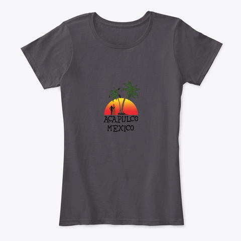 Acapulco Mexico Sunset Heathered Charcoal  T-Shirt Front