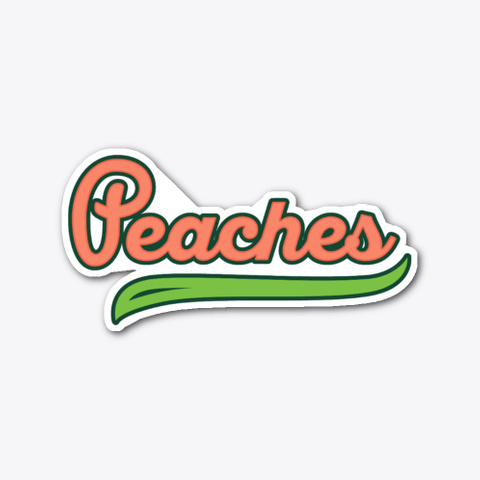 Atlanta Peaches Script Die Cut Sticker Standard T-Shirt Front