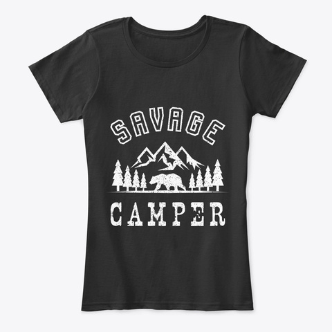 Camper Traveler Adventure Outdoor Black T-Shirt Front