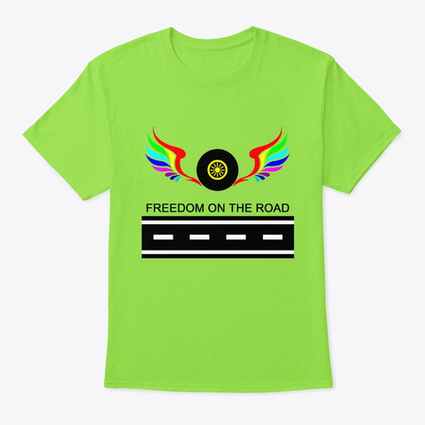  Freedom On The Road Lime T-Shirt Front