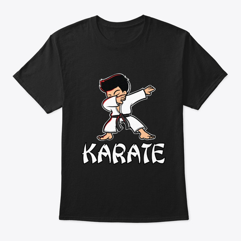 Karate Taekwondo Dabbing Boy Funny Dab Black T-Shirt Front