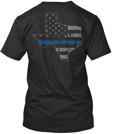 Texas Thin Blue Line Black T-Shirt Back