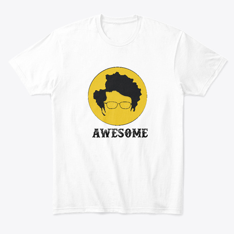Awesome Fro Man Concept Art White T-Shirt Front