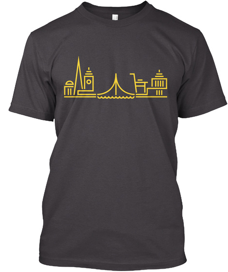 Golden State Bay Bridge Tee Heathered Charcoal  T-Shirt Front
