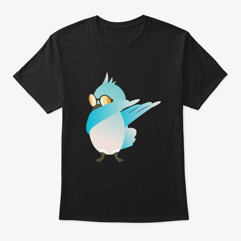 Dabbing Bird Design Black T-Shirt Front