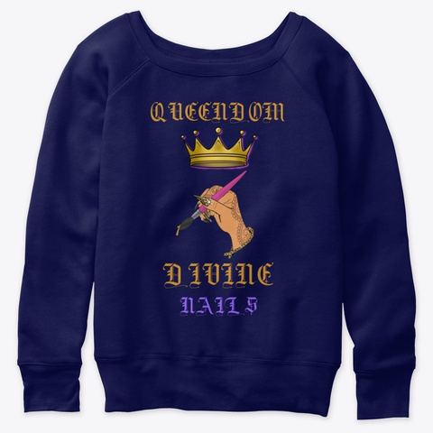 Queendom Divine Nails Navy  Camiseta Front