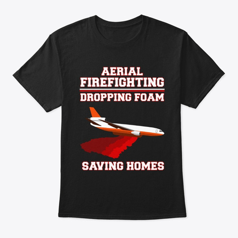 Aerial Firefighting Fundraiser Black T-Shirt Front