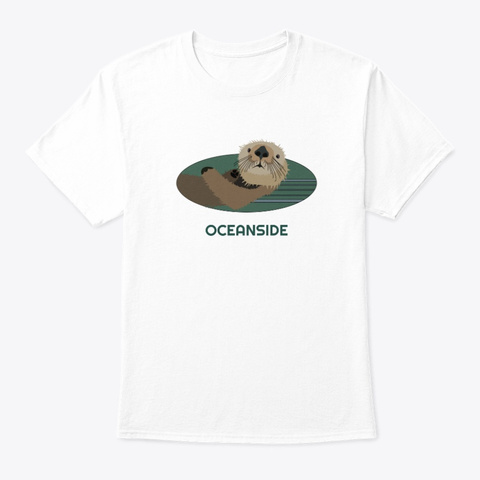 Oceanside Or Otter Pnw Tribal White T-Shirt Front