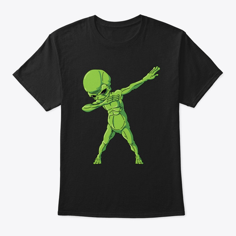 Dabbing Alien Halloween Costume Dab Black T-Shirt Front