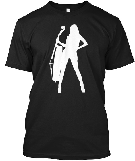Sexy Cello Player Black T-Shirt Front