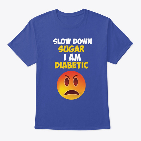 Funny Type 1 Diabetes T1 D Diabetic Gift Deep Royal T-Shirt Front