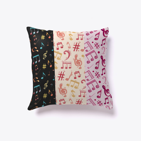Multicolor Music Notes Pattern White Kaos Front