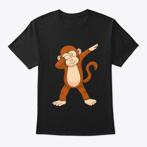 Dabbing Monkey  Funny Dab Gift Black T-Shirt Front