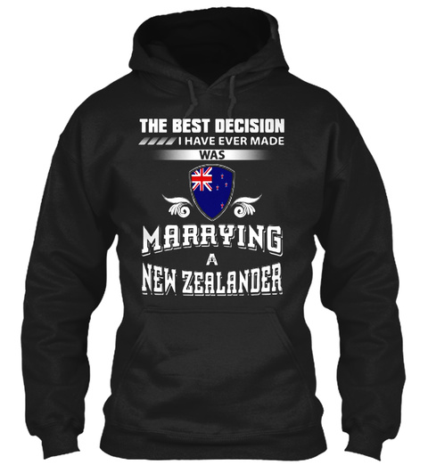 Marying A New Zealander Black T-Shirt Front