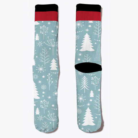 Christmas Trees Socks Black T-Shirt Front