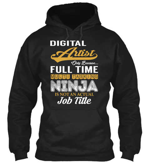 Digital Artist   Ninja Black T-Shirt Front