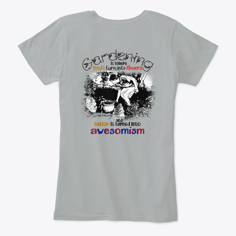 Gardening For Autism Grey T-Shirt Back