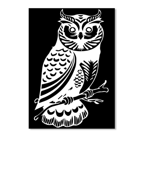 Limited Edition : Owl Sticker Black T-Shirt Front