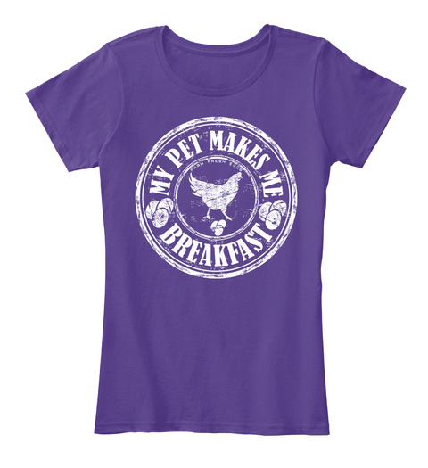 My Pet Makes Me Breakfast Purple T-Shirt Front