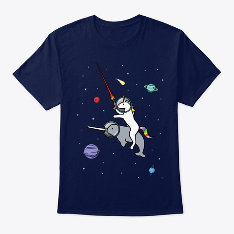 Unicorn Riding Narwhal In Space