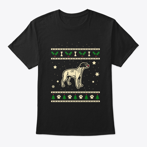 Christmas Braque Francais Gift Black T-Shirt Front