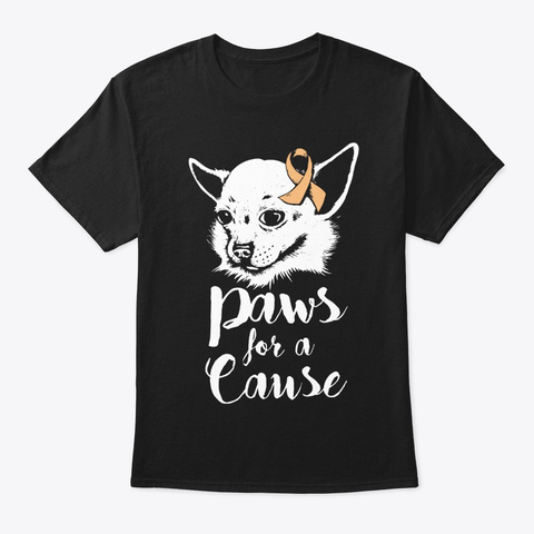 Paws For A Cause Uterine Cancer Warrior Black T-Shirt Front