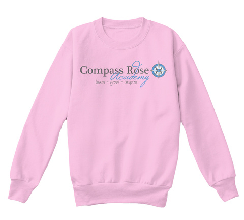 Compass Rose Academy Learn Grow Insipre Pale Pink  T-Shirt Front