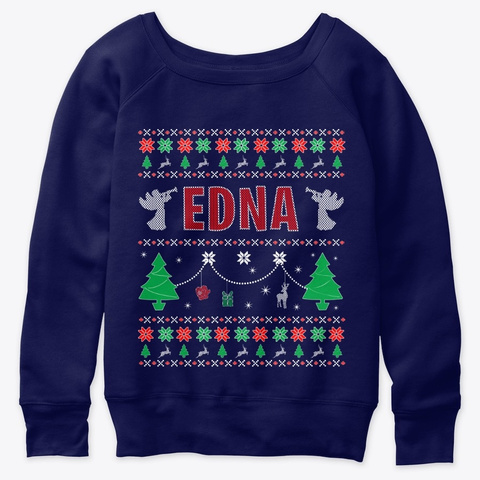 Xmas Themed Personalized For Edan Navy  T-Shirt Front