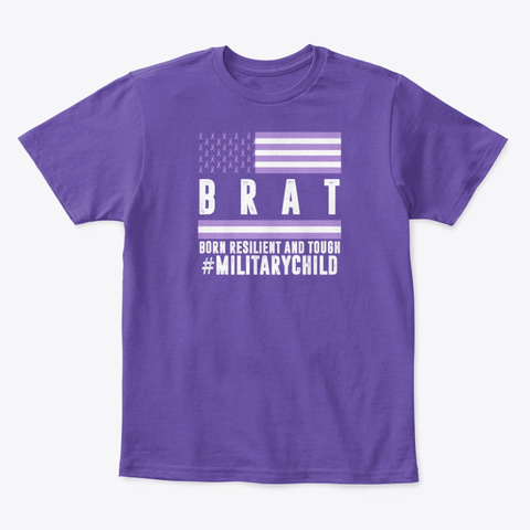 Military Child Month Awareness Ribbon Purple  T-Shirt Front