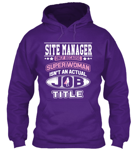 Super Woman Site Manager  Purple T-Shirt Front